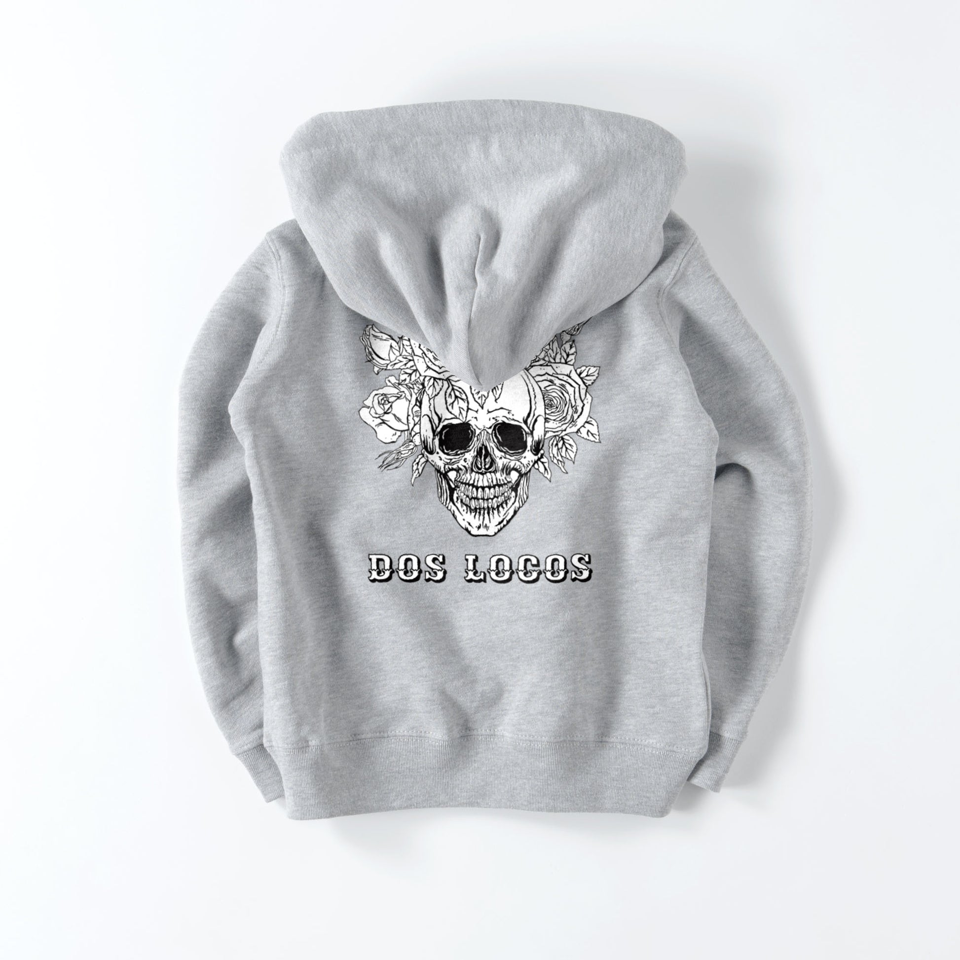 kids ジップパーカー　スカルローズ gray image