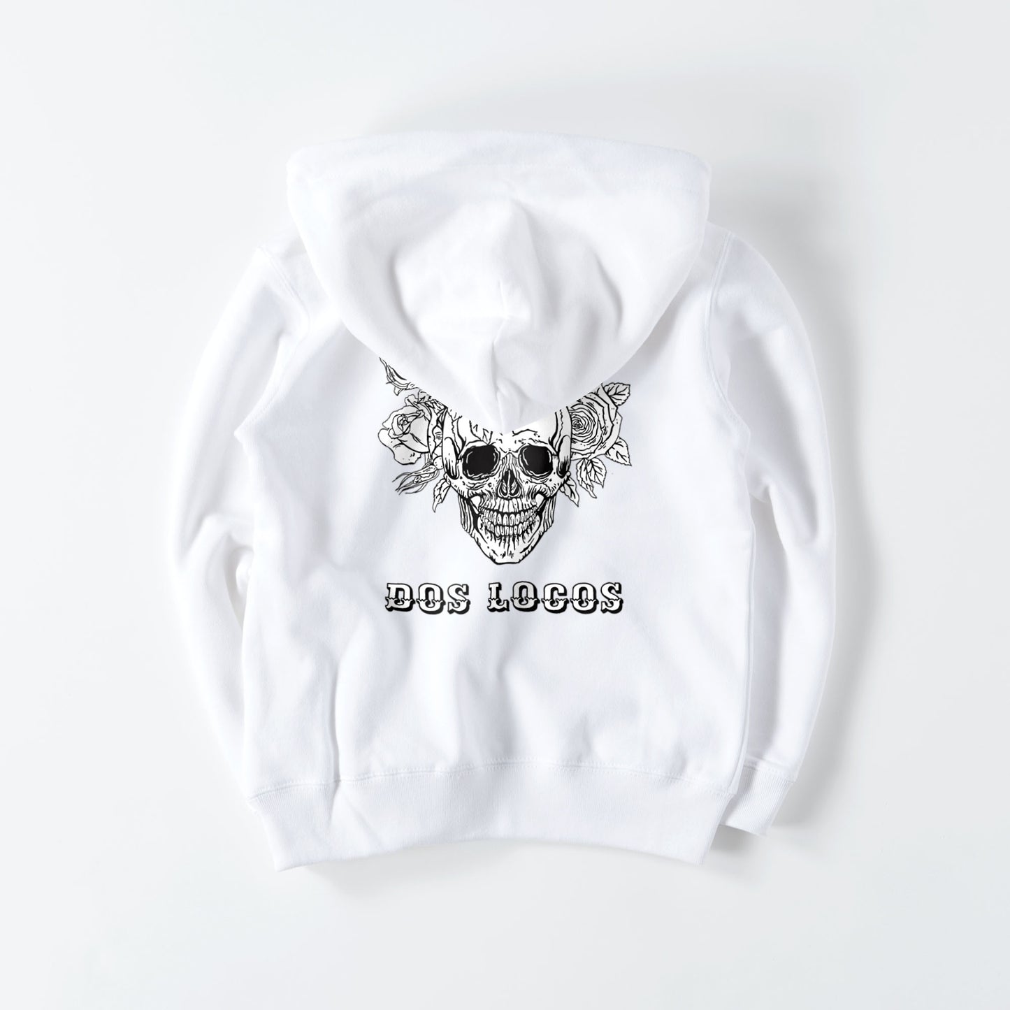 kids ジップパーカー　スカルローズ white image