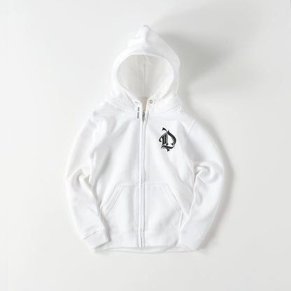 kids ジップパーカー　スカルローズ white image