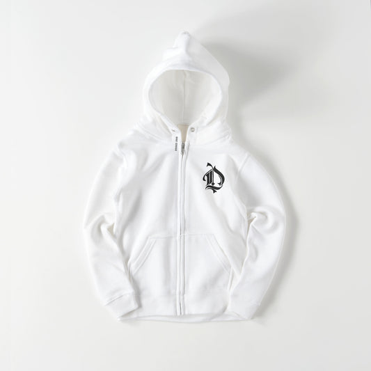 kids ジップパーカー　スカルローズ white image