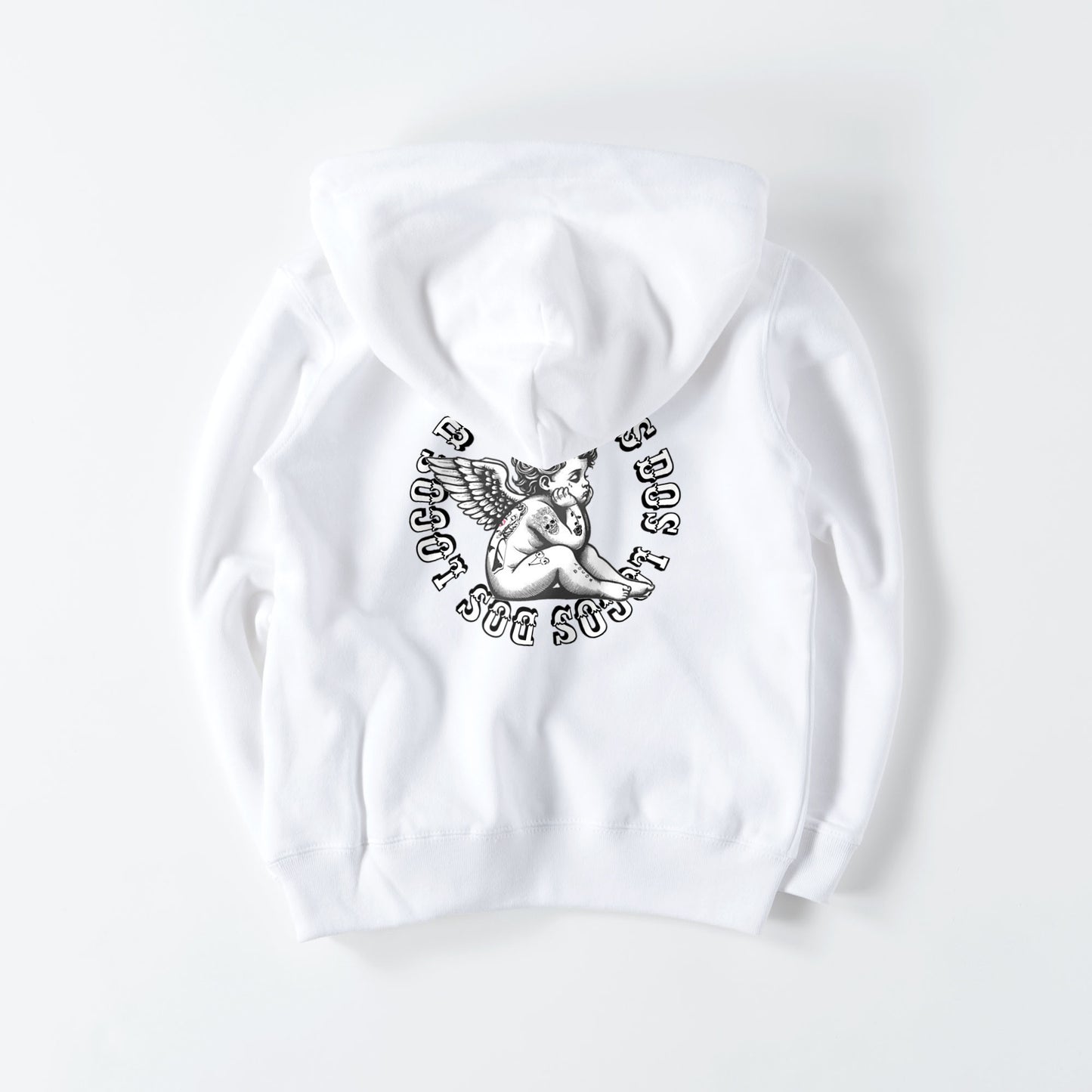 kids ジップパーカー　天使 white image