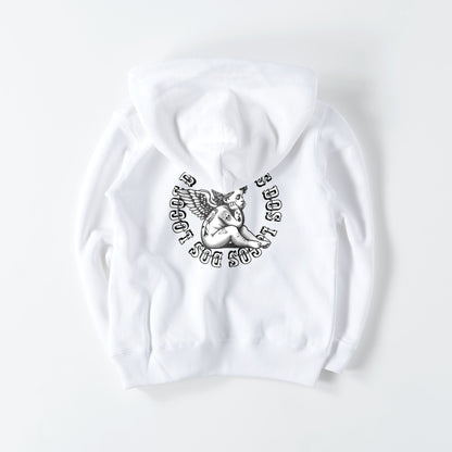 kids ジップパーカー　天使 white image