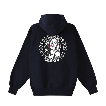 裏起毛ジップパーカー　モンロー navy image