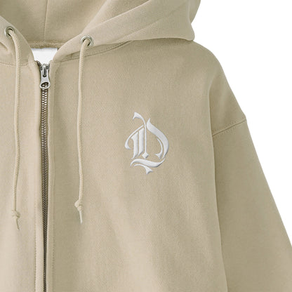 裏起毛ジップパーカー　ローズスカル beige image