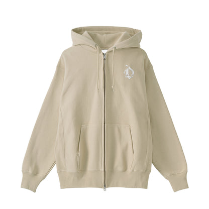 裏起毛ジップパーカー　ローズスカル beige image
