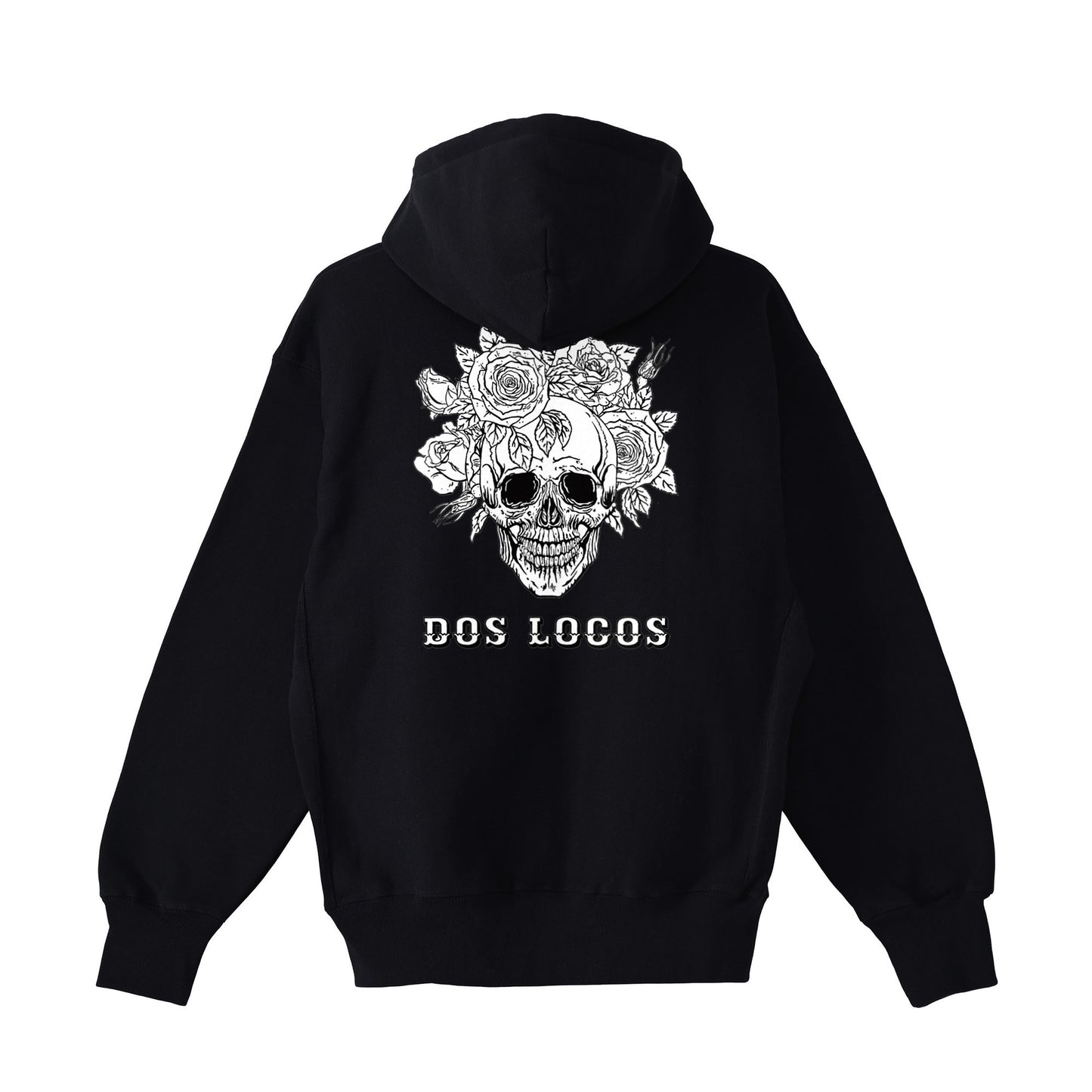 裏起毛ジップパーカー　ローズスカル black image