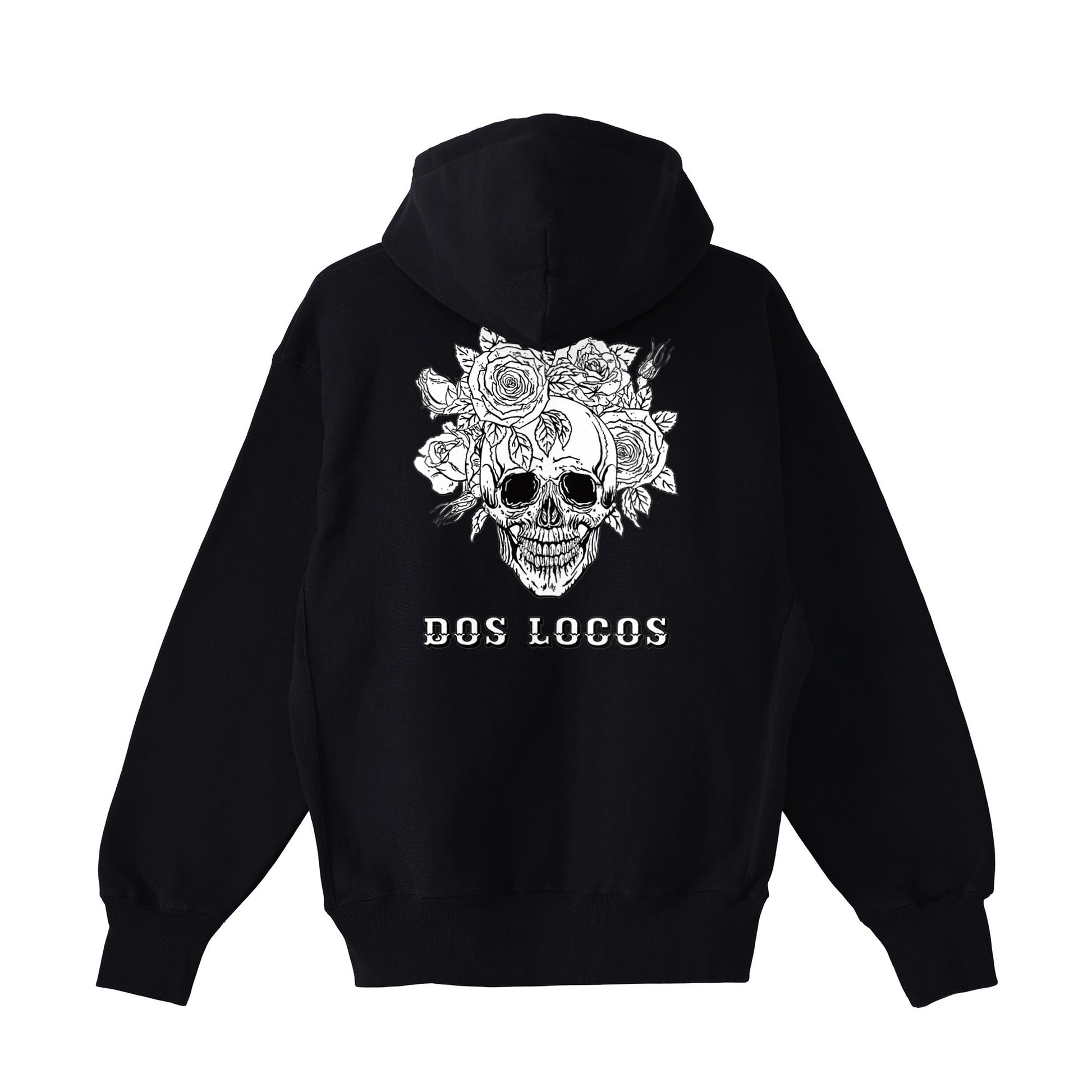 裏起毛ジップパーカー　ローズスカル black image