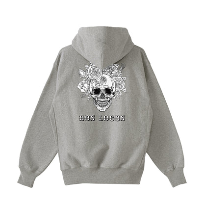 裏起毛ジップパーカー　ローズスカル gray image