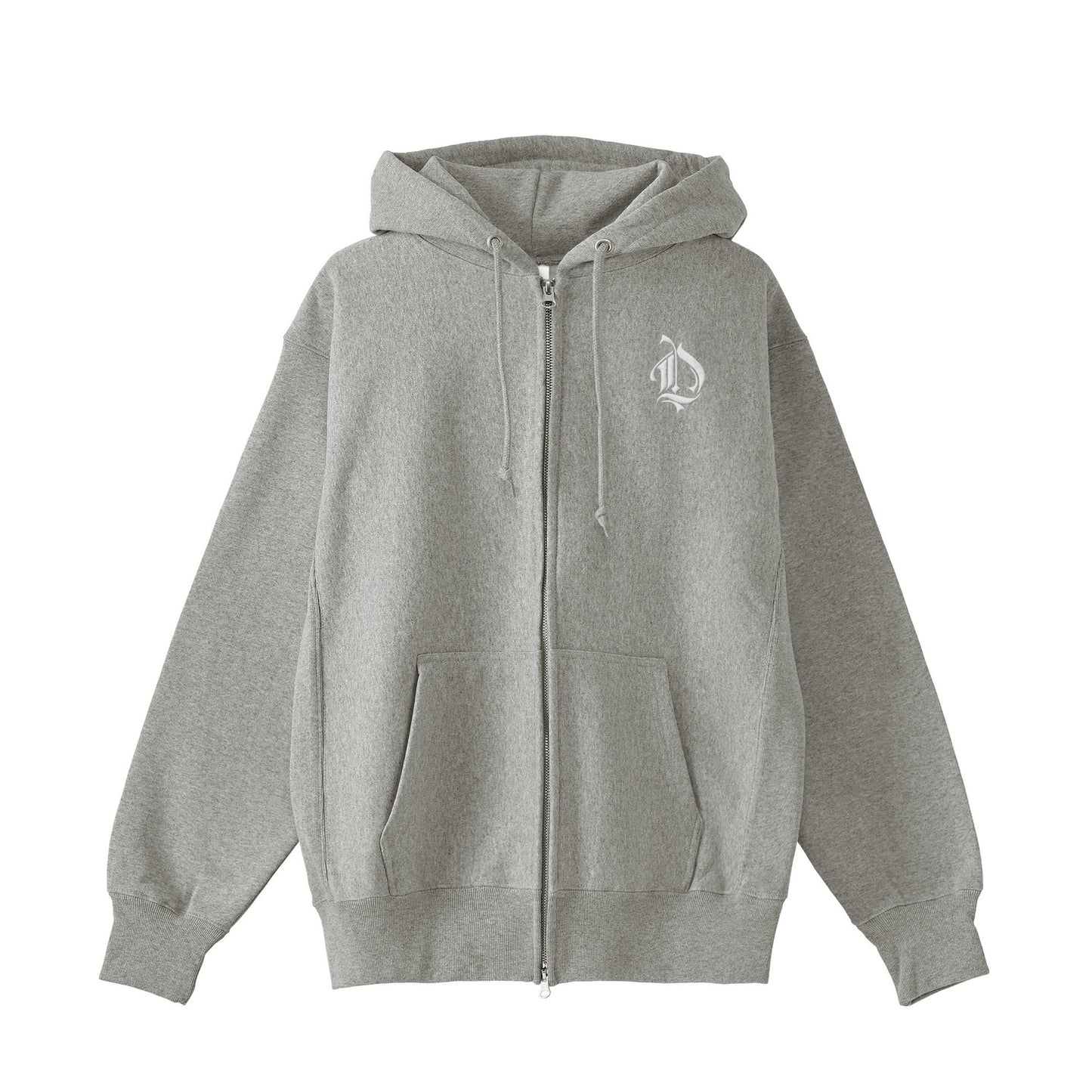 裏起毛ジップパーカー　ローズスカル gray image