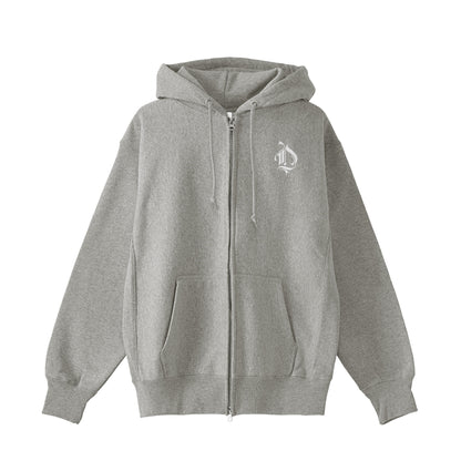 裏起毛ジップパーカー　ローズスカル gray image