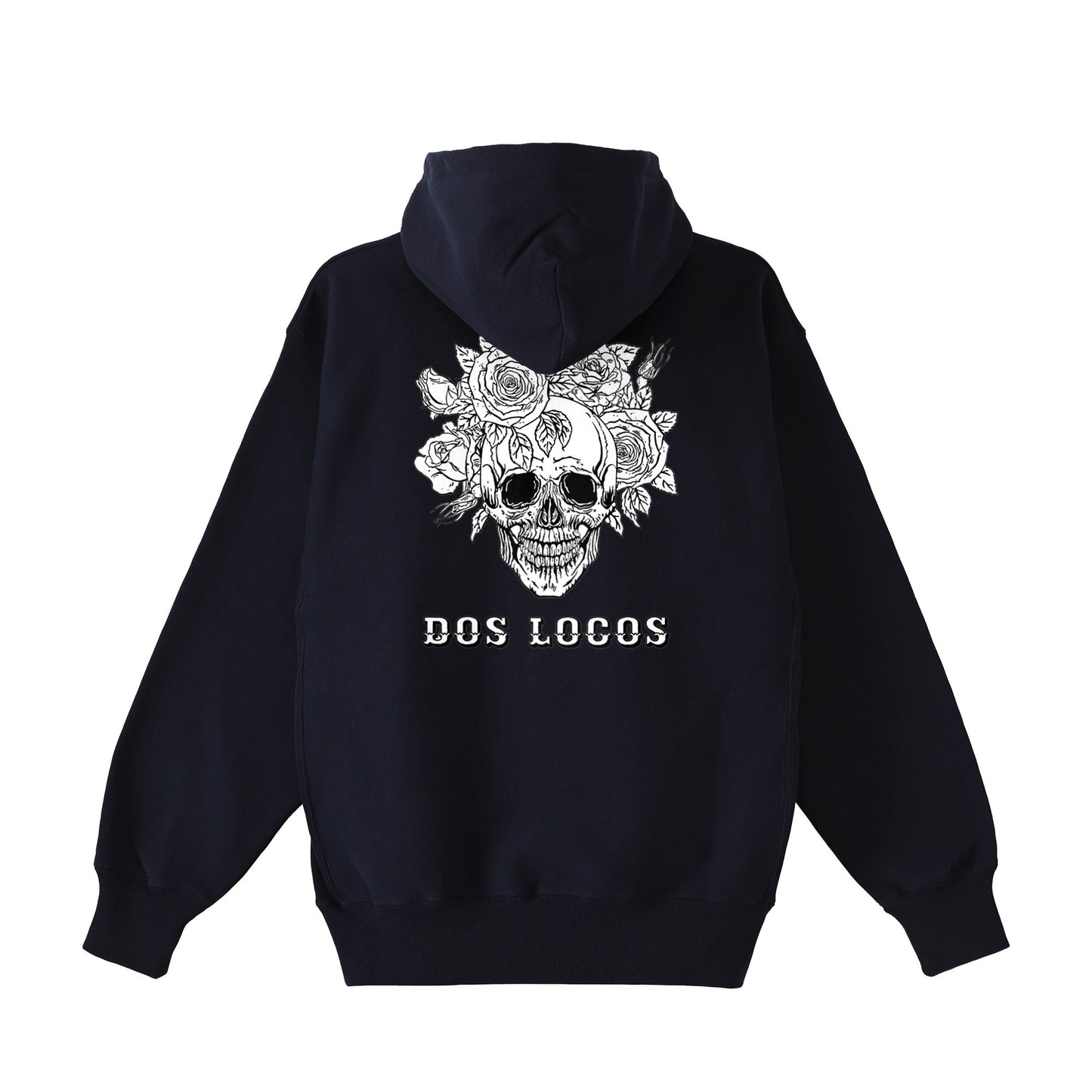 裏起毛ジップパーカー　ローズスカル navy image