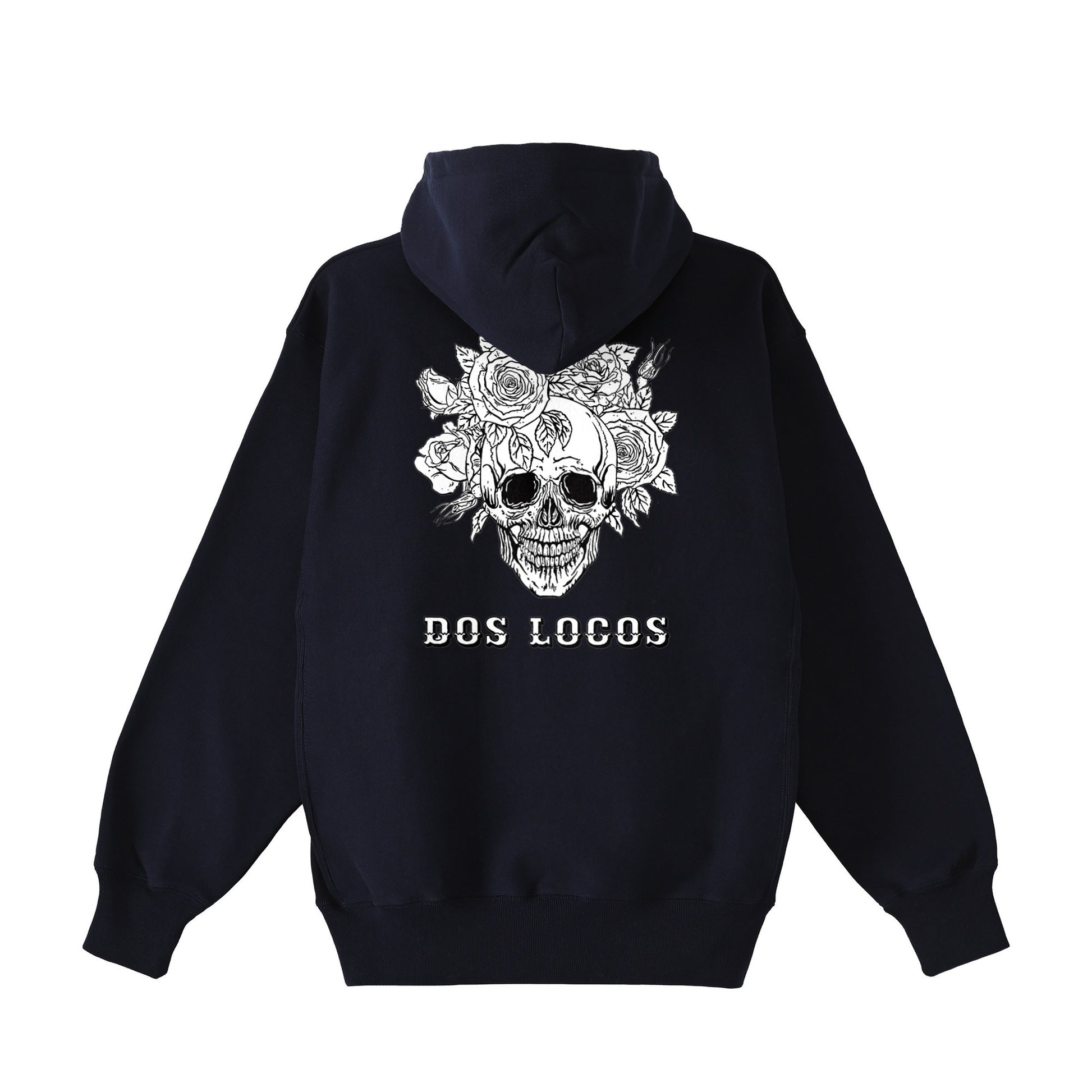 裏起毛ジップパーカー　ローズスカル navy image