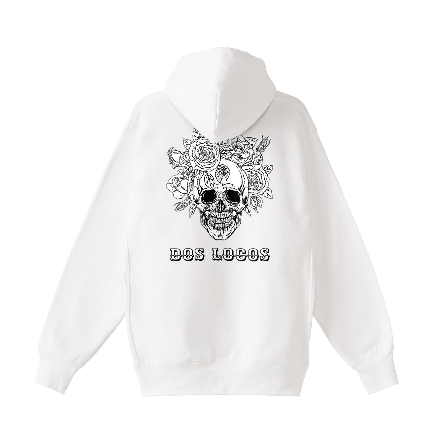 裏起毛ジップパーカー　ローズスカル white image