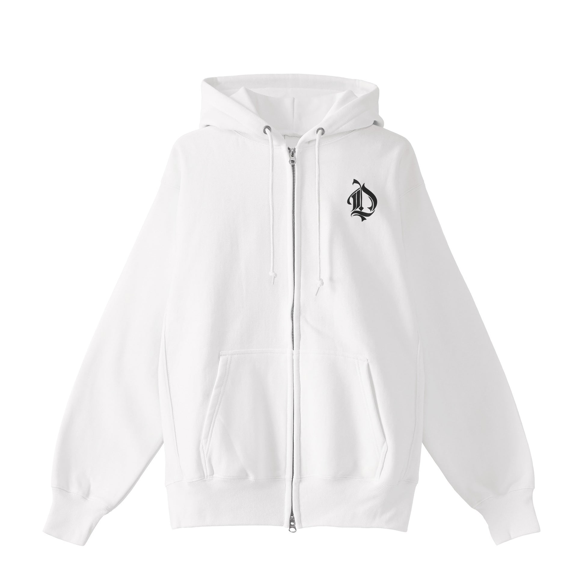 裏起毛ジップパーカー　ローズスカル white image