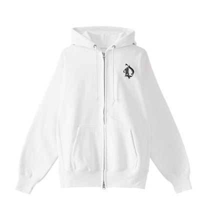 裏起毛ジップパーカー　ローズスカル white image