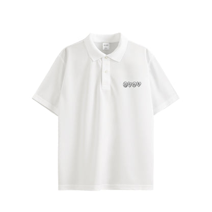 ポロシャツ　ニコちゃん white image